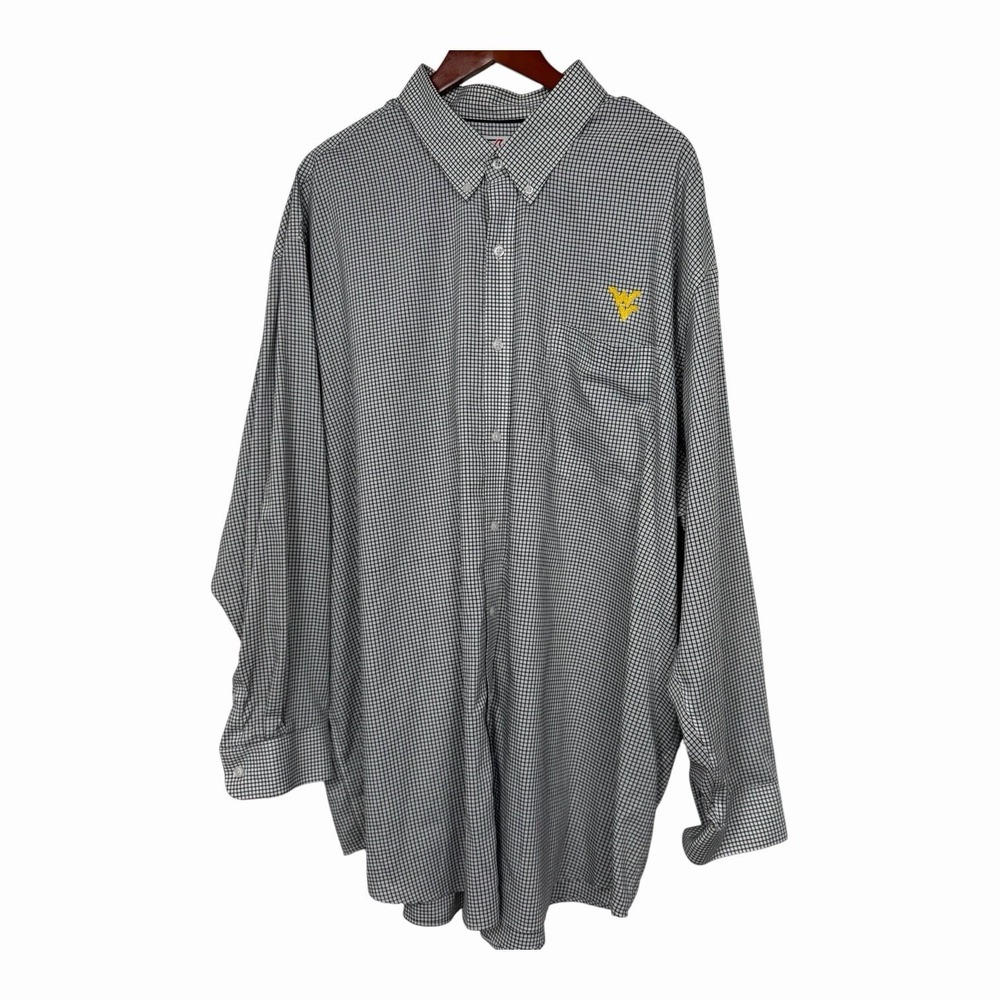 Cutter & Buck WVU West Virginia Shirt Mens 3XB Black White Check Button Down